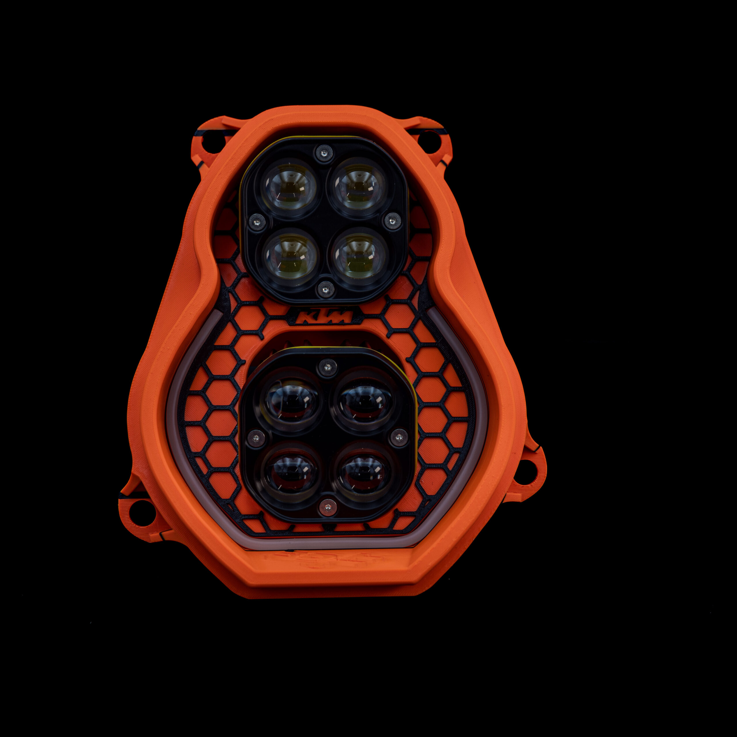 3dit_ktm_990-950_headlight_orange_black_feature_product KTM 950 990 custom headlight orange black plug and play LED dual unit