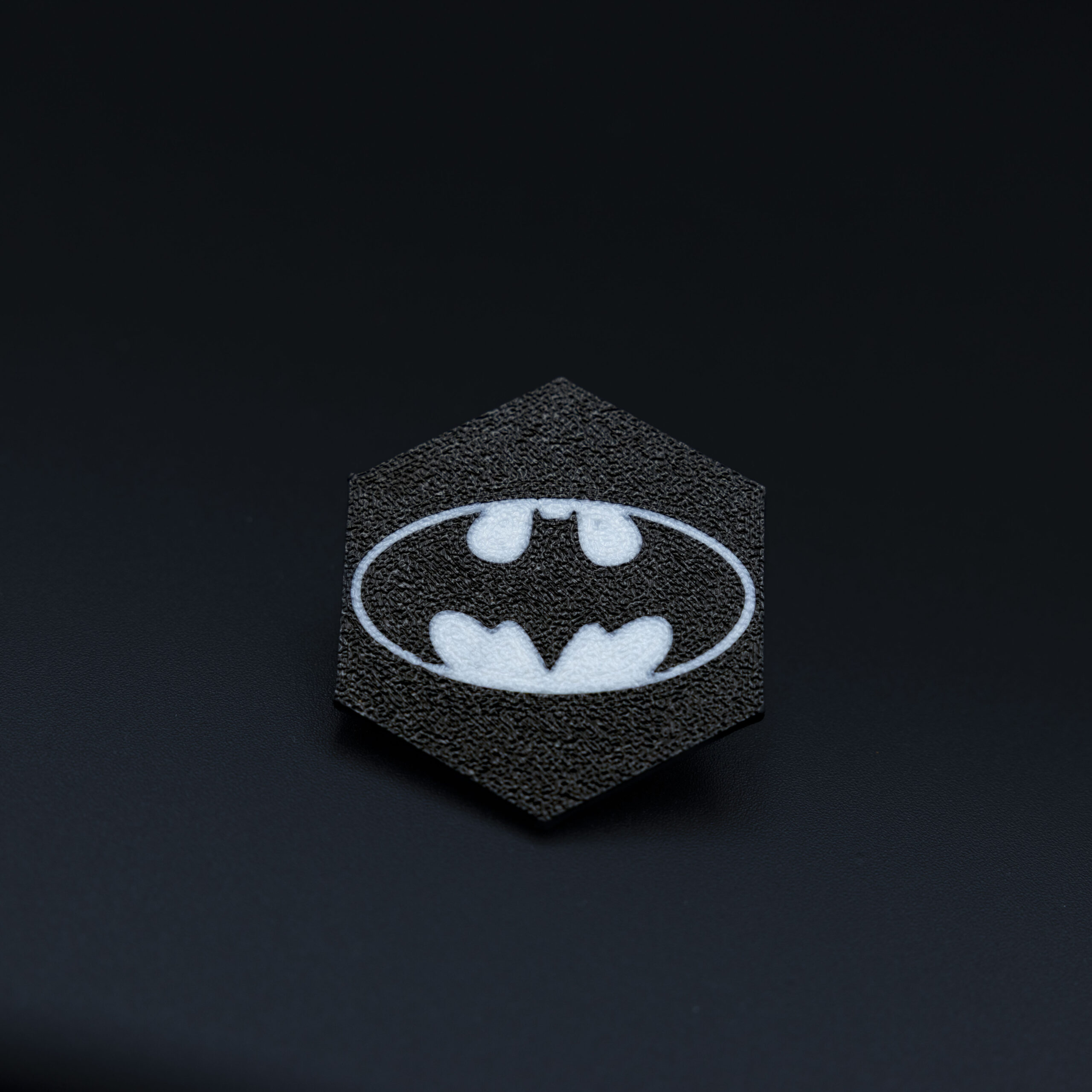 3dit_piaggio_badge_batman_black_white Piaggio badge Batman design black white 3D printed scooter emblem Beverly Medley MP3